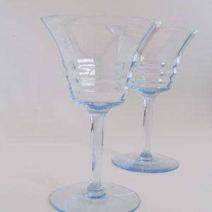 Blue Tinted Coupe Glasses (Set of Two)