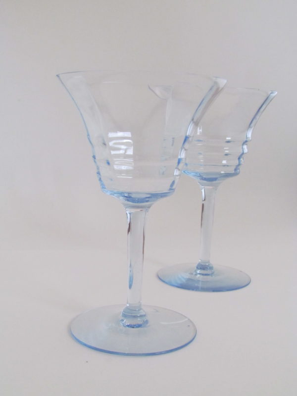 Blue Tinted Coupe Glasses (Set of Two)