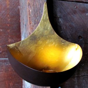 Gold Leaf Wall Candle Holder