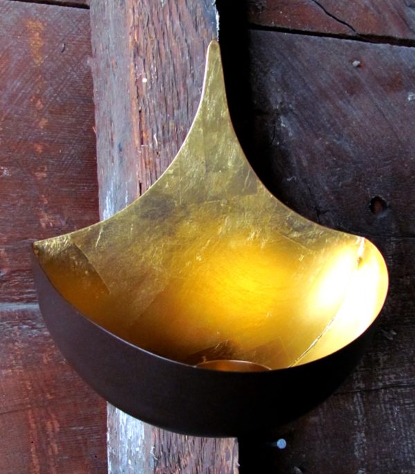 Gold Leaf Wall Candle Holder