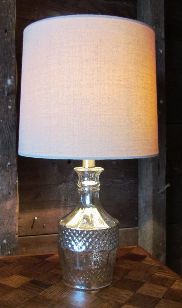 Round Mercury Glass Decanter Lamp