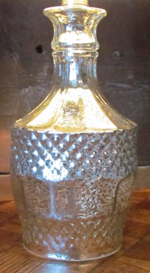 Round Mercury Glass Decanter Lamp - Image 2