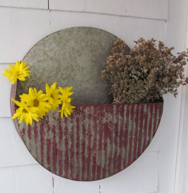 Large Distressed Red Wall Planter - Image 2