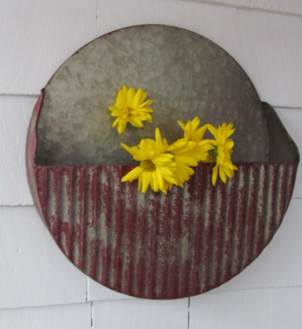 Small Distressed Red Wall Planter - Image 4
