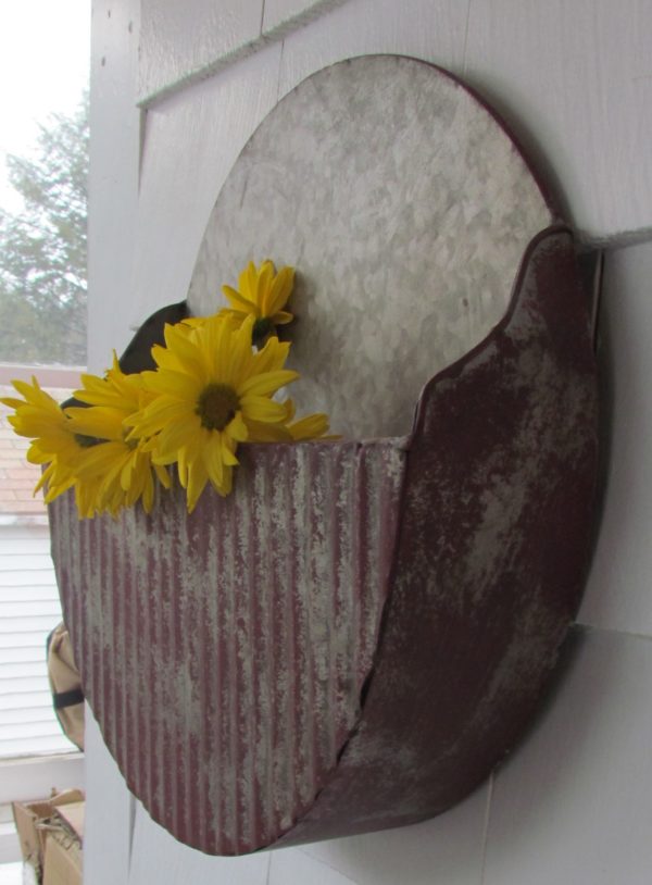 Small Distressed Red Wall Planter - Image 5
