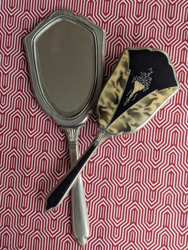 Vintage Handheld Mirror and Brush Set - Image 2